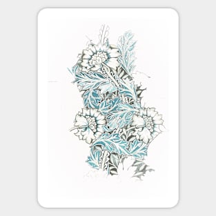 Blue and white flowers Sticker